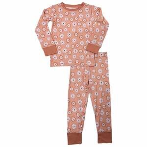 NEW IN MY JAMMERS girls spring floral long sleeve two piece pajama set in pink